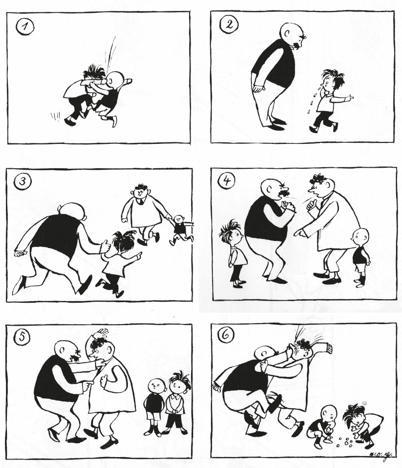 Cartoon Vater und Sohn